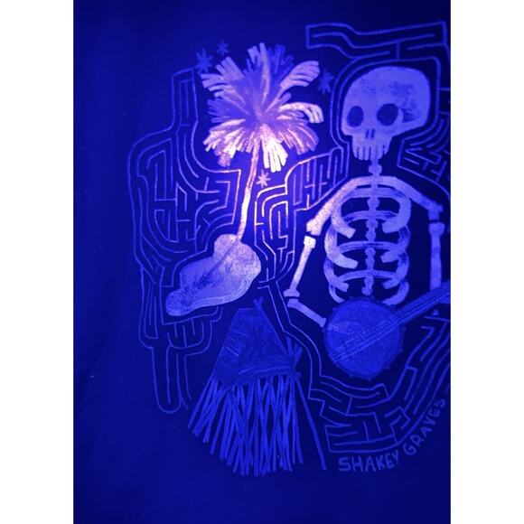 Shakey Graves Merch to Cure What Ails T-Shirt Black Skeleton WM MS Band Tee - Picture 5 of 5